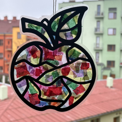 Kreativní sada na papírovou vitráž "Sladké jablko"