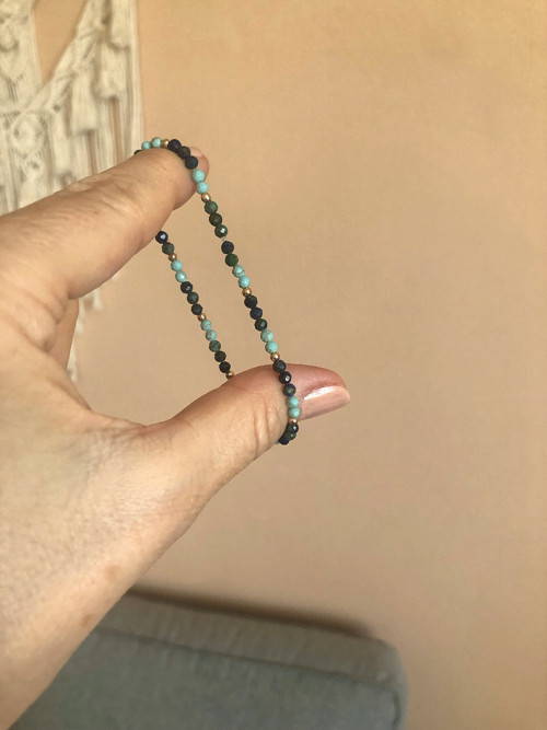 Minerální náramek (amazonit + lapis lazuli)