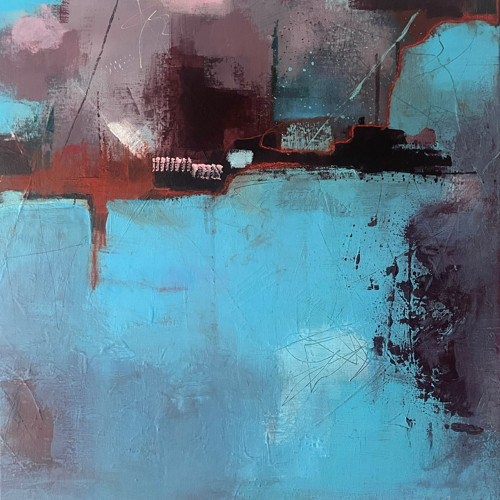 Blue Screen Drama, plátno 60x50cm