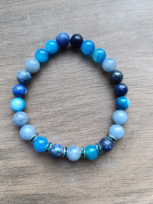 Náramek z achátu, avanturínu a lapis lazuli