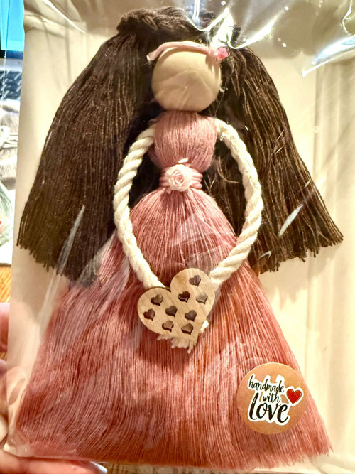 Macrame anděl růžový