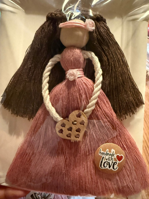 Macrame anděl růžový