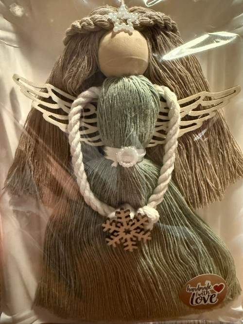 Macrame anděl zelený