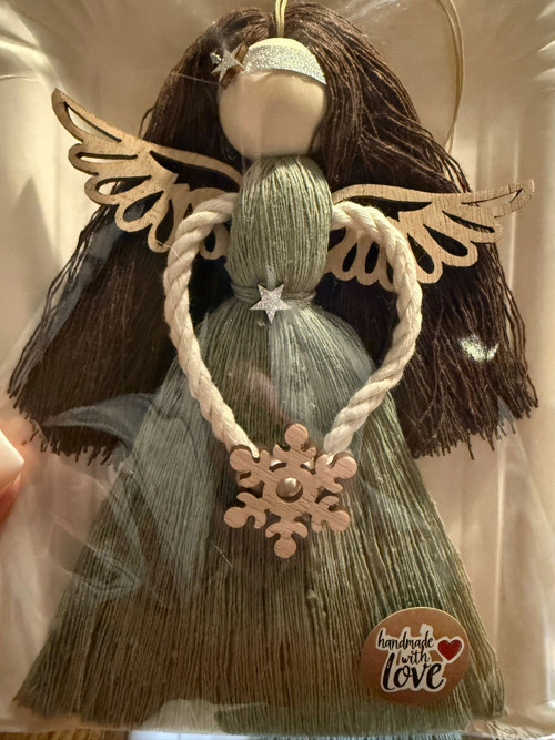 Macrame anděl zelený