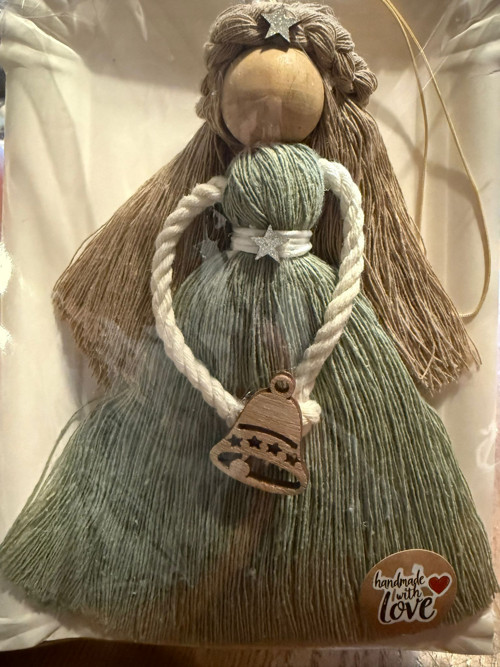 Macrame anděl zelený