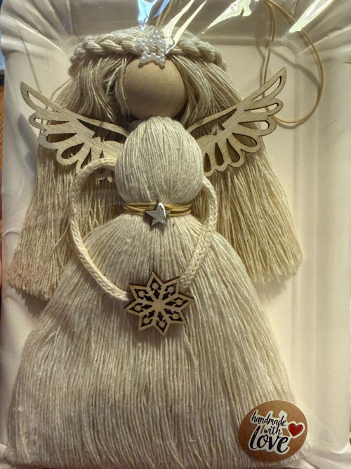 Macrame anděl béžový
