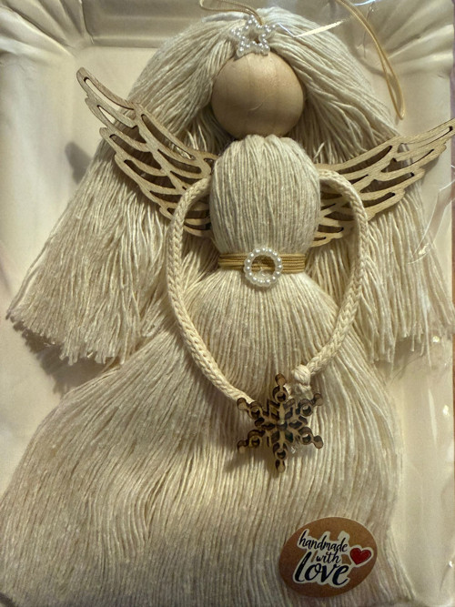 Macrame anděl béžový