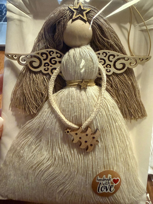 Macrame anděl béžový