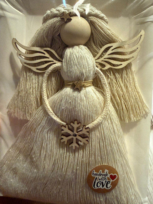 Macrame anděl béžový