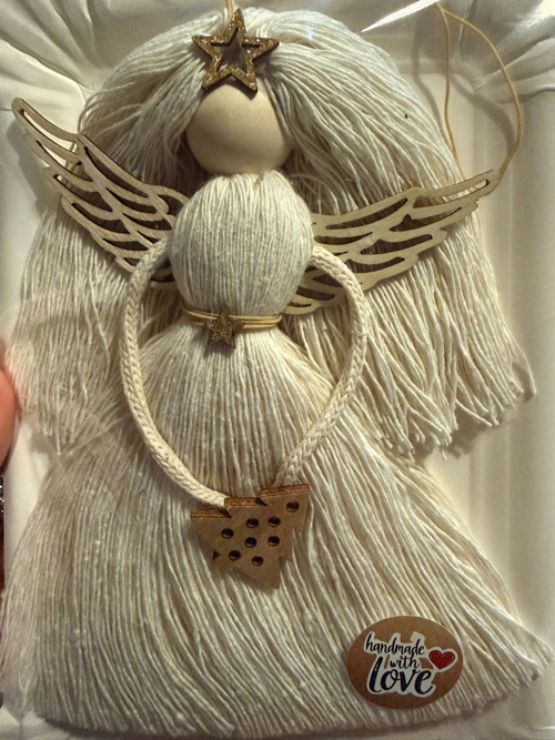 Macrame anděl béžový