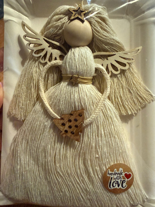 Macrame anděl béžový