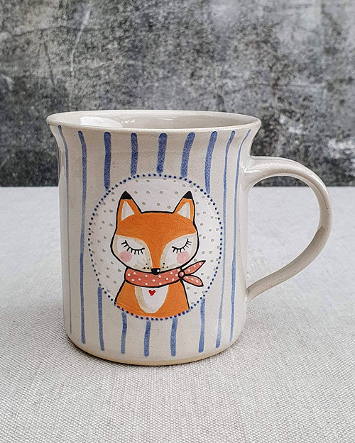 Malovaný keramický hrnek s liškou 350 ml