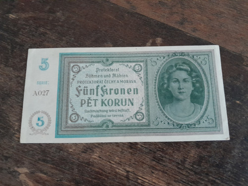 5 korun 1940 protektorát