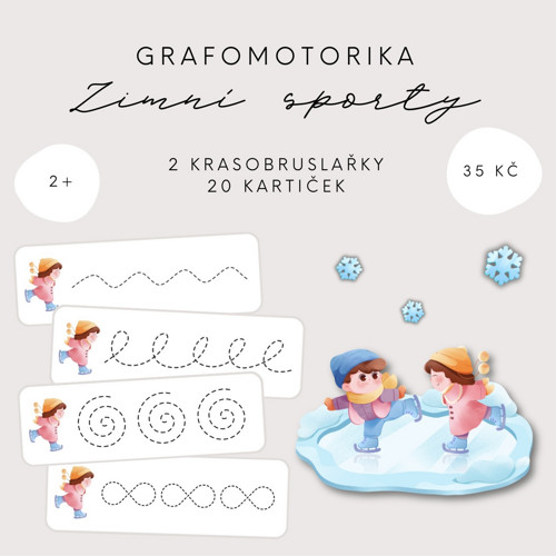Grafomotorika - zimní sporty (PDF - tisk)