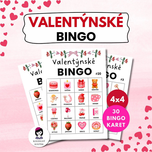 Valentýnské bingo - hra pro děti | Valentýn | Únor