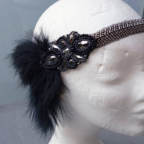 Great Gatsby Silver and Black... čelenka