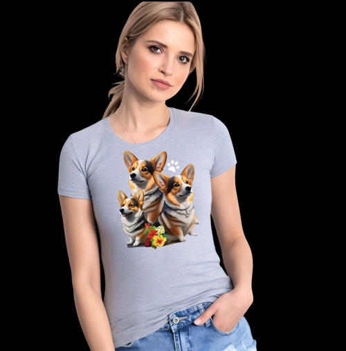 Welsh Corgi Dámské Tričko Reflexní
