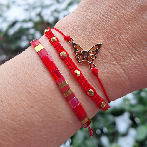 Myiuki náramky - sada ,,Gold butterfly"