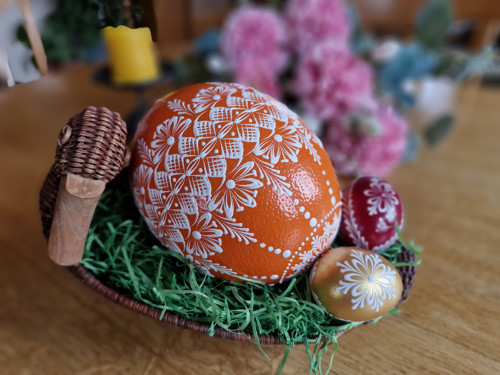 Velikonoční pštrosí kraslice oranžové