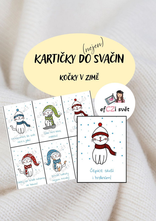 Vzkazy do svačin - KOČKY V ZIMĚ