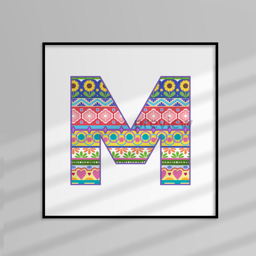 Grafika s písmenem - horizontální vzor - mix