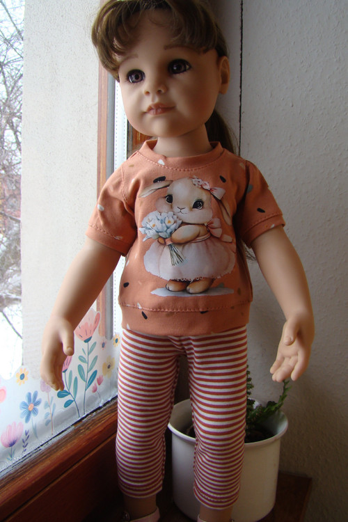 Hannah Götz 50 cm - pruhované legínky