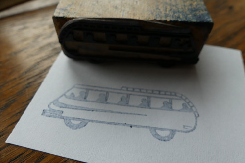 Autobus...staré tiskátko, razítko