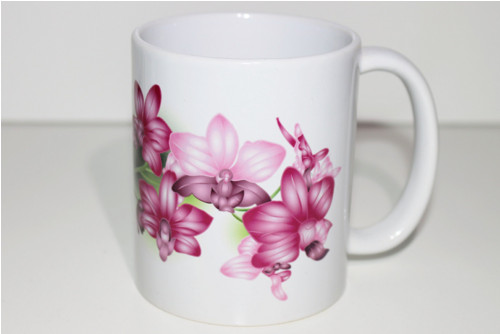 Květinový hrnek- purpurová orchidej 1