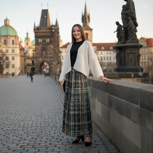 Úpletová dlouhá sukně "Sussan”