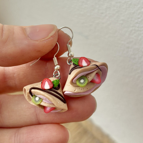 Palačinky - fimo nausnice visaci