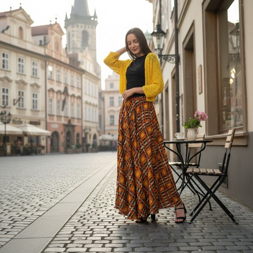 Dlouhá půlkolová sukně "Susy”