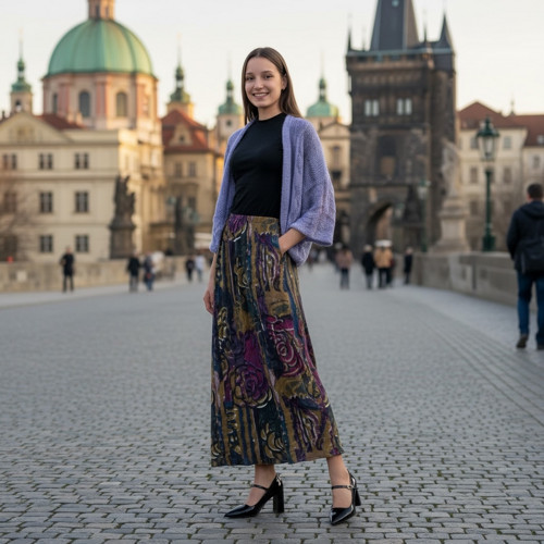 Úpletová dlouhá sukně "Sami”