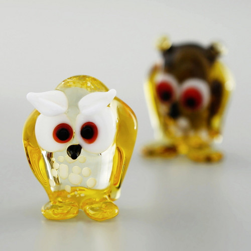Sova - skleněná miniatura