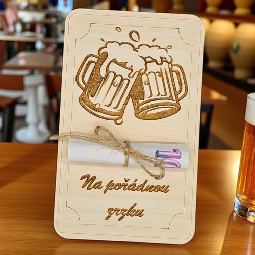 Dárková karta na peníze. Na Pivo