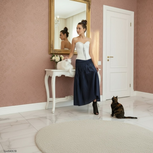 Taftová dlouhá sukně "Diamondblack” — foto 1