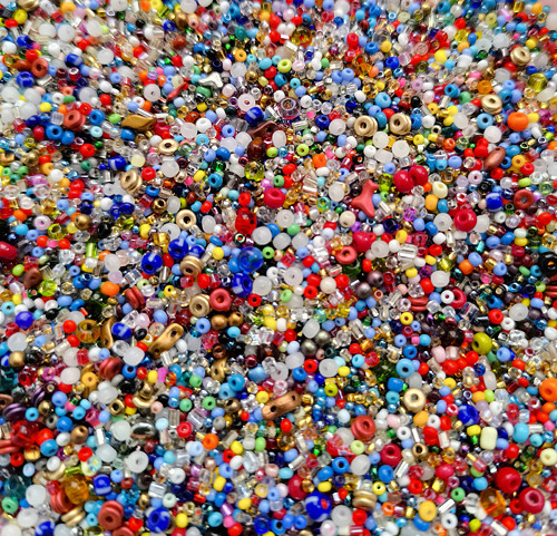 Skleněné korálky (50g) 1-4 mm MIX 2