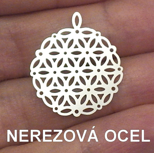 NEREZOVÁ OCEL - přívěsek květ života