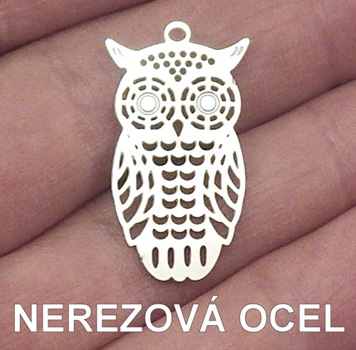 NEREZOVÁ OCEL - přívěsek sova / sovička — foto 1