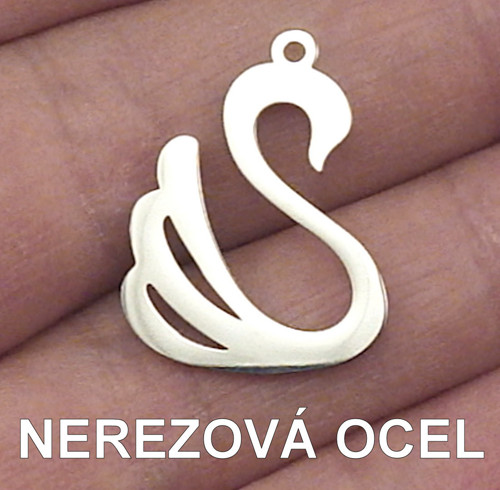 NEREZOVÁ OCEL - přívěsek labuť
