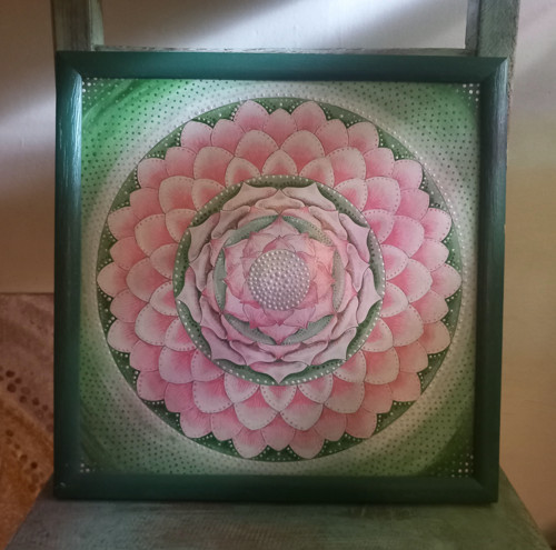 Lotosový květ - mandala znovuzrození, 30 x 30 cm