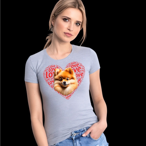 ŠPIC POMERANIAN DÁMSKÉ TRIČKO "Valentýn"