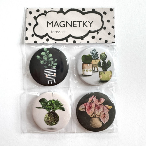 Magnetky "Plant lover" - sada 4 ks