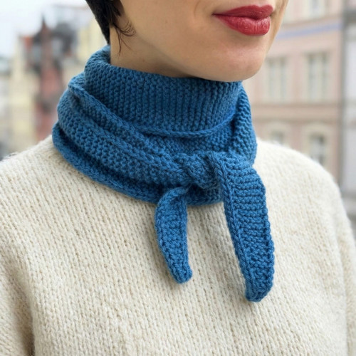 Sophie Scarf z merino příze – petrolejová