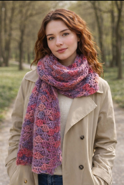 Patricie, háčkovaná šála.