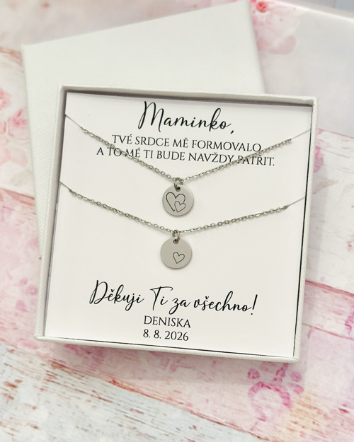 Set náhrdelníků pro maminku a nevěstu - Srdce