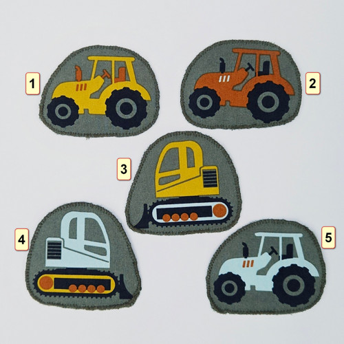Nažehlovací záplaty traktor bagr na zelené NENí č5