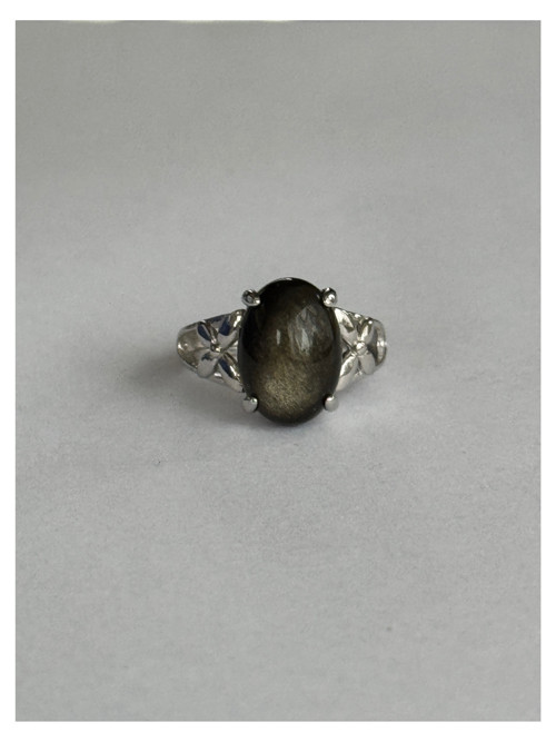 Stříbrný prsten Gold OBSIDIAN