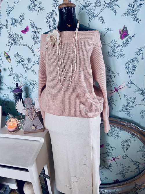 Svetérek powder pink ležérní — foto 1