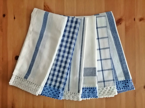 Sada šesti bavlněných utěrek modro bílých