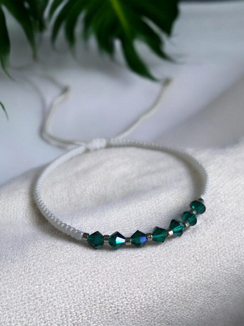 Náramek Crystal - Kapradinový stín | ručně šité